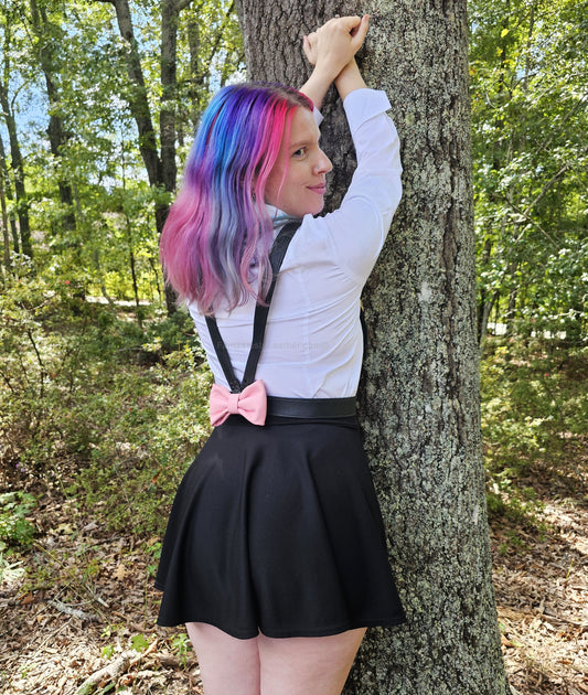 Flirty Bow Leather Harness - Interchangable Bow