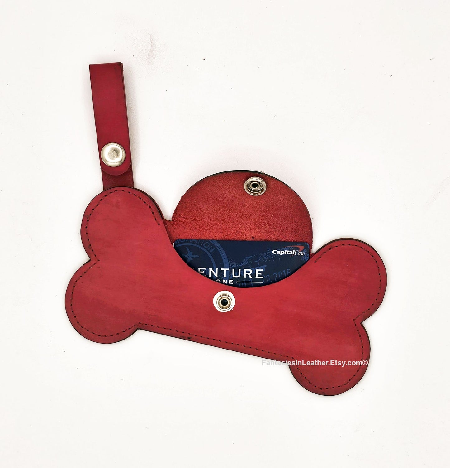 Puppy Bone Leather Card Holder Wallet