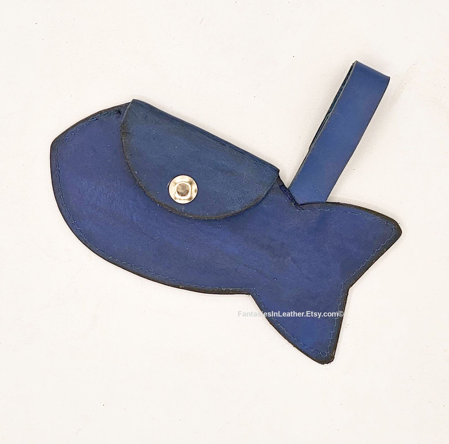 Fish Bone Leather Card Holder Wallet - Kitten Approved