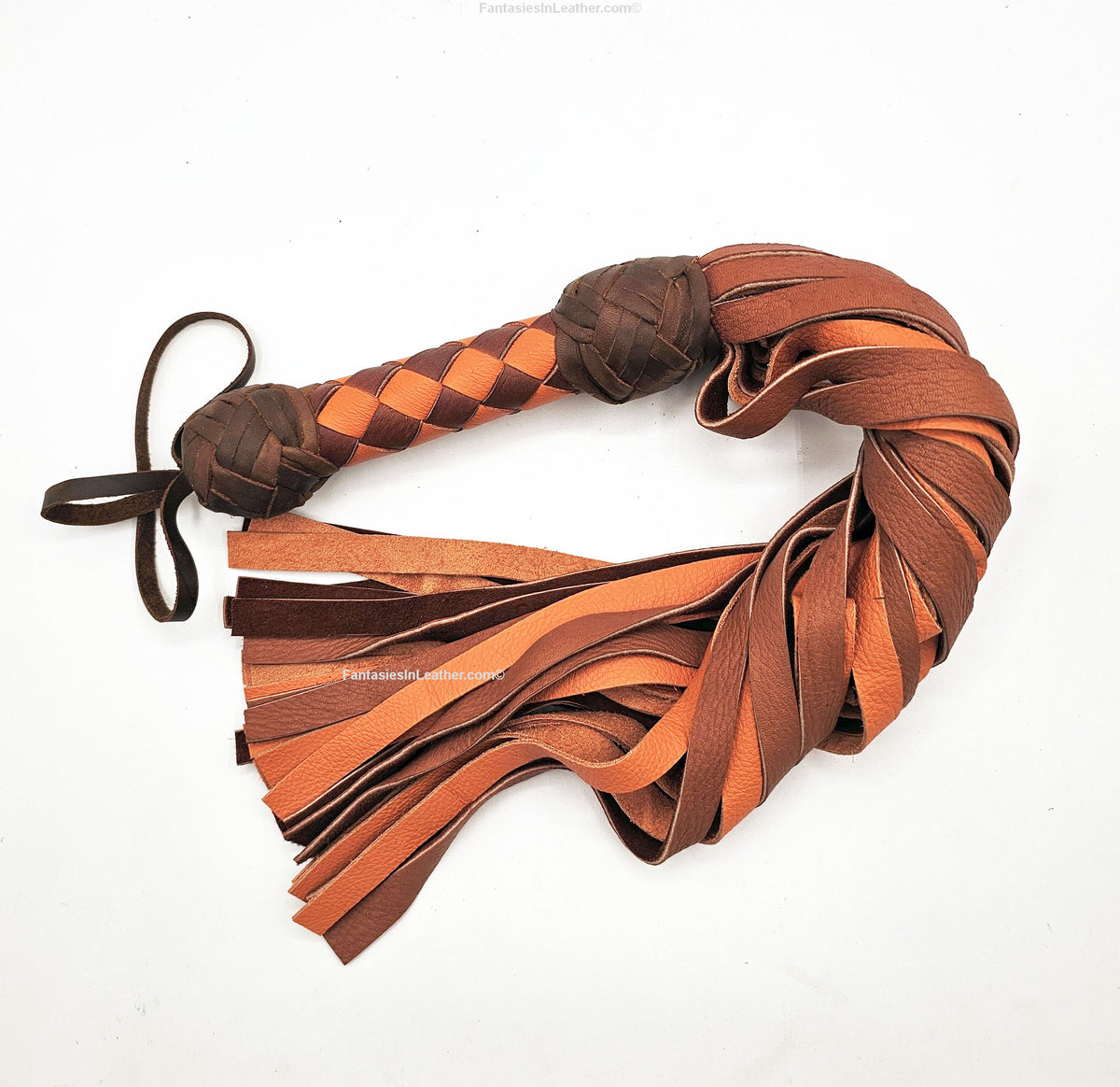 Pumpkin Spice! - Elk And Cowhide Leather Flogger