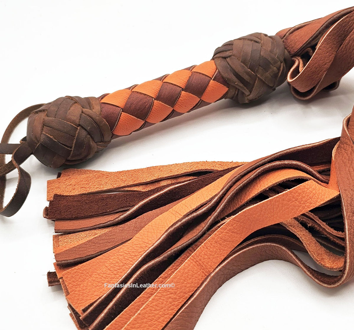 Pumpkin Spice! - Elk And Cowhide Leather Flogger