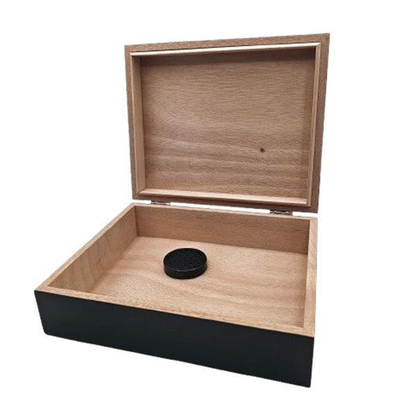Cigar Humidor With Tooled Leather Overlay