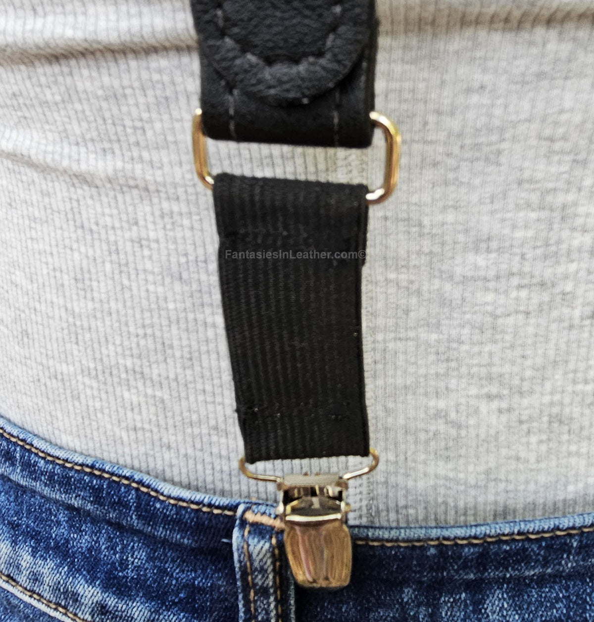 'Emblem' Leather Suspenders With Interchangable Back Panel