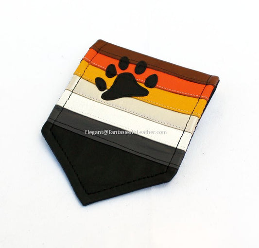 Bear Pride Leather Pocket Flag Hankie