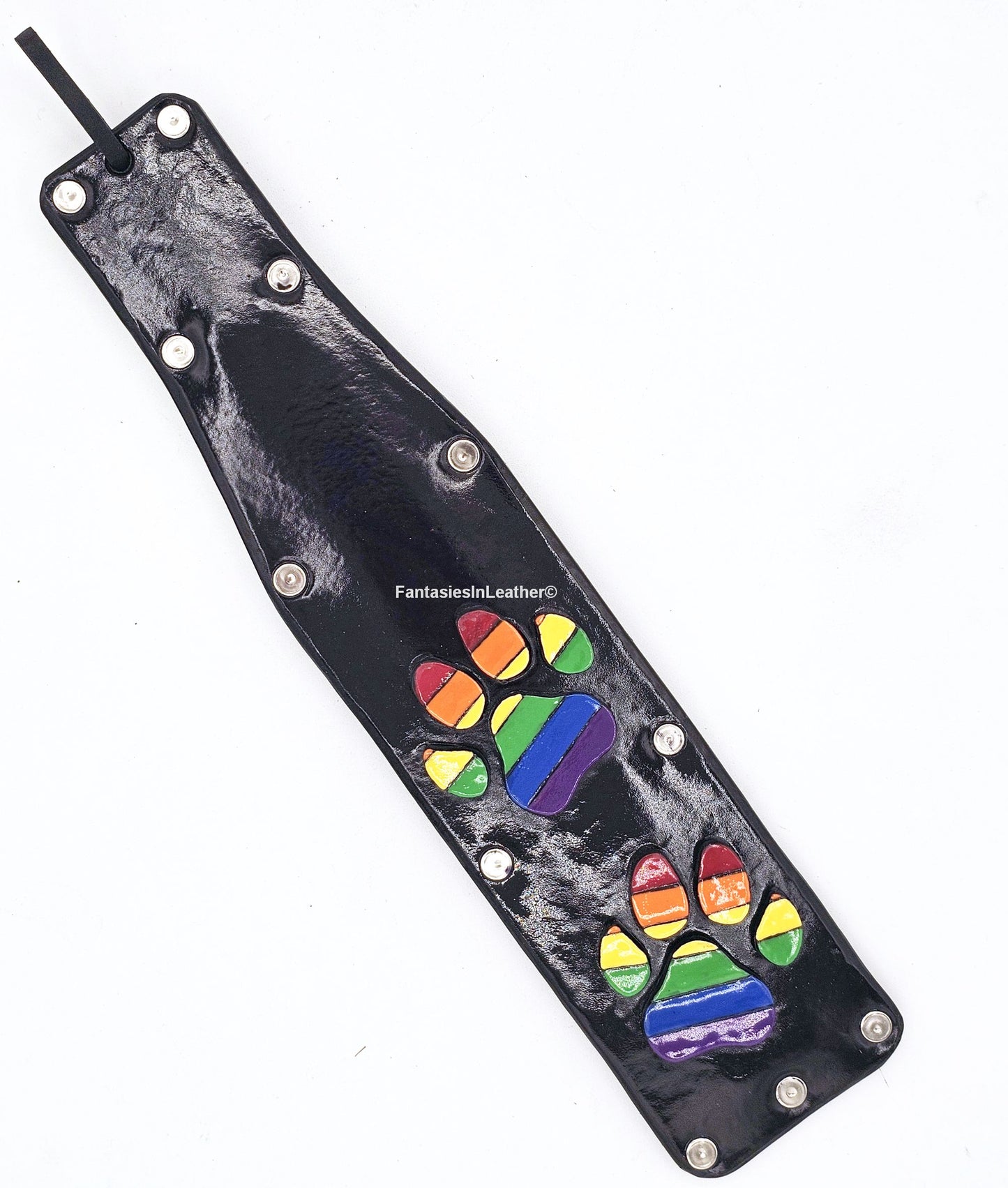 Puppy Paw Leather Paddle - Gay Pride