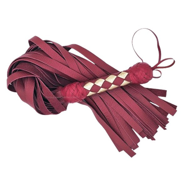 Red And Gold Diamond Weave Leather Flogger (Copy)