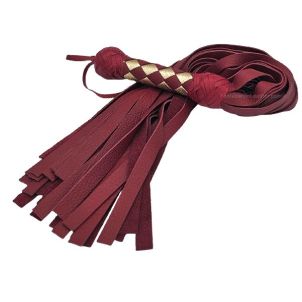 Red And Gold Diamond Weave Leather Flogger (Copy)