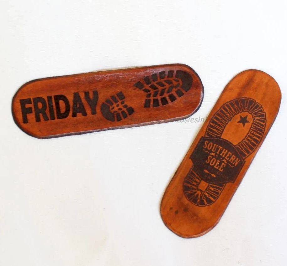 Shoeshine Bootblack Brush Leather Nameplate - Custom Personalized