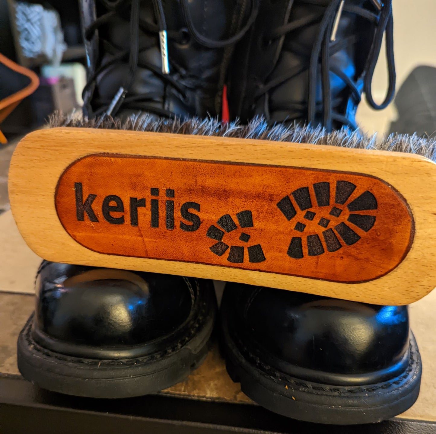 Shoeshine Bootblack Brush Leather Nameplate - Custom Personalized