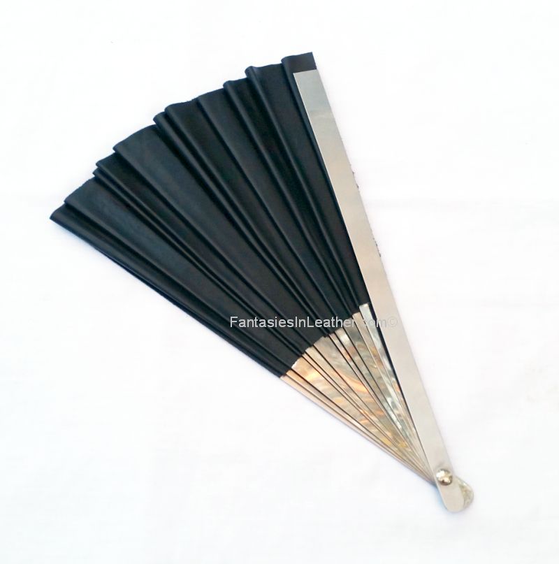 Leather and Steel Large Fighting War Fan