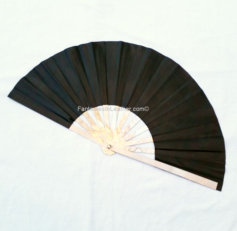 Leather and Steel Large Fighting War Fan