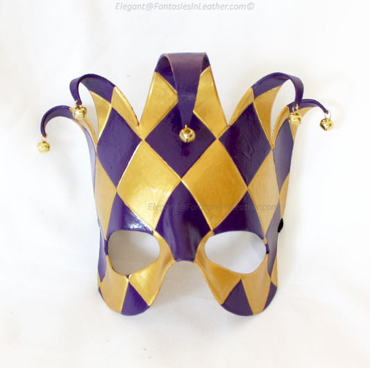 Jingle Jester Leather Mask