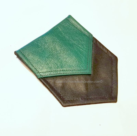 Two Color Layered Leather Pocket Flag Hankie