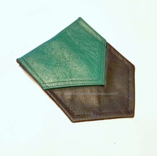 Two Color Layered Leather Pocket Flag Hankie